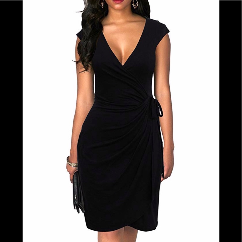 Pretty Black wrap dress with belt